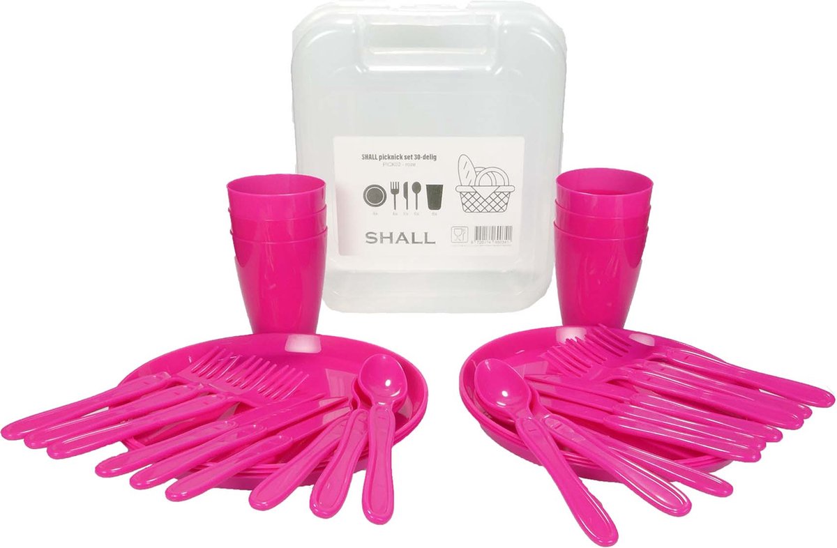 SHALL Picknickset - roze - 30-delig