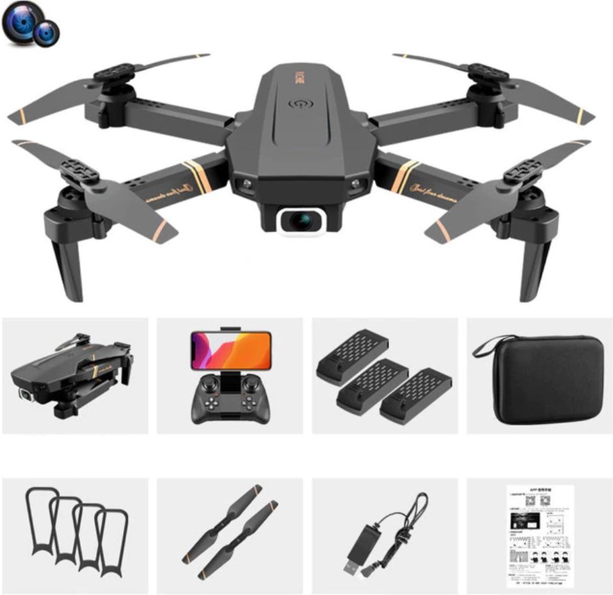 4DRC V4 Rc Drone 4K 1080P Hd Groothoek Camera - Drone met Camera | 4K | Wifi Drone | Opvouwbaar | Mini Drone | Drone |