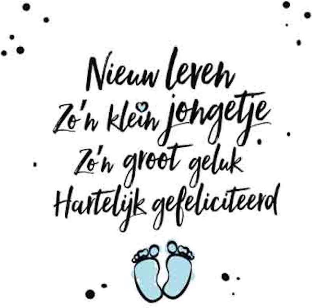 Wenskaart - Nieuw leven zo'n klein jongetje - Felicitatiekaart - 1 stuk - 14 x 14 cm