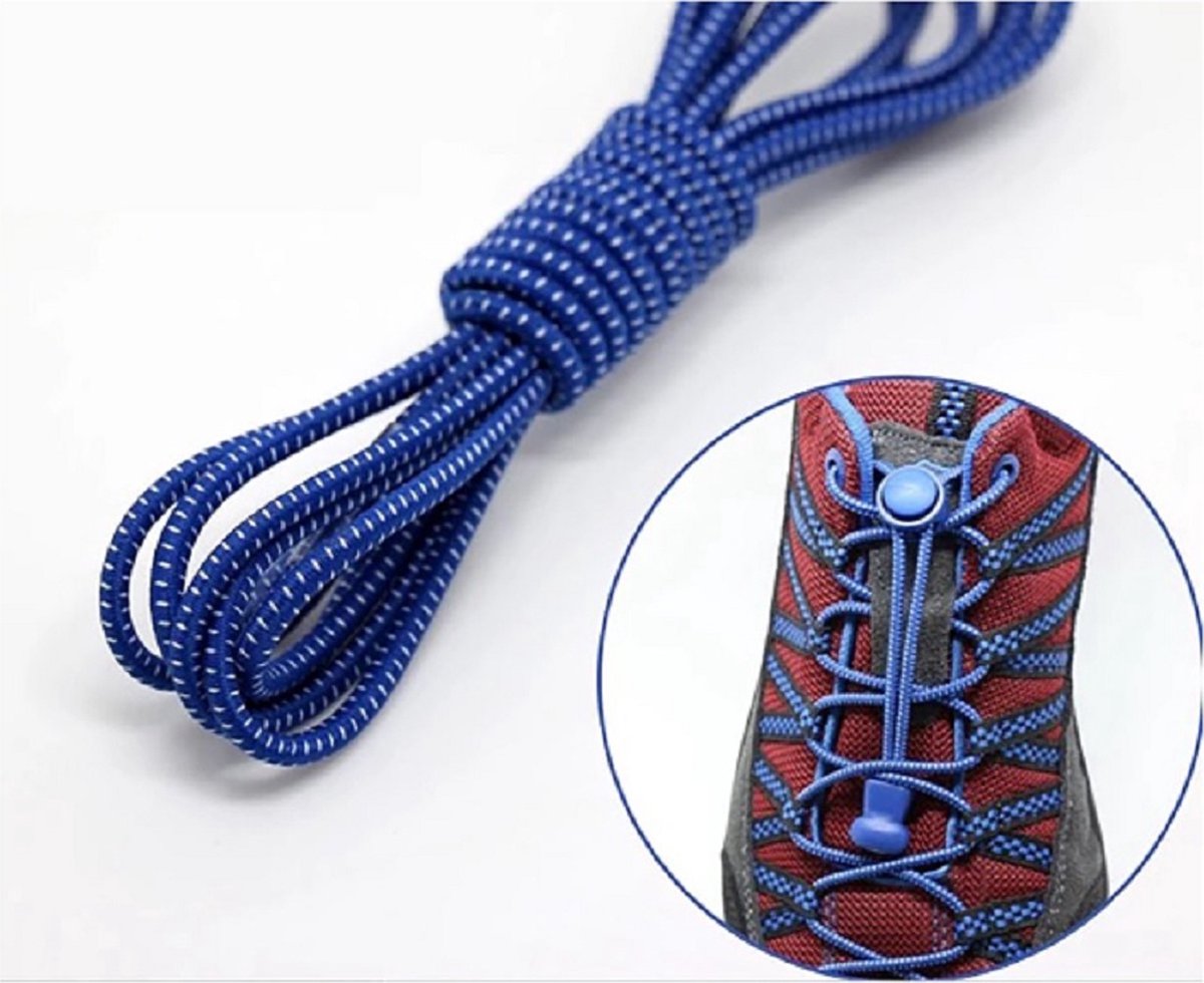 Finnacle - Lock veters | Ronde Elastische Schoenveters - Elastische veters - Hardlopen | Schoenveters | Laces | Blauw