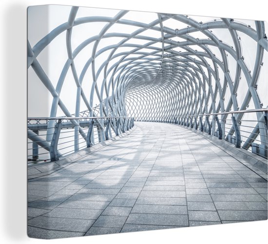 Un pont à Suzhou, en Asie pendant l'après-midi Toile 160x120 cm - Tirage photo sur Toile (Décoration murale salon / chambre) XXL / Groot format!