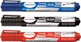 Permanent Markers Kleuren 3-pack - Marker Zwart - Rood - Blauw - Markerstiften