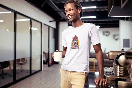 T-shirt Café - Wurban Wear | Chemise drôle | Chat de Café | Vêtements | Chemise