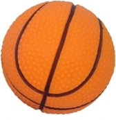 Nobleza Vinyl Basketbal - Speelbal hond - Piepbal hond - Hondenspeelgoed - Piepspeelgoed - Oranje