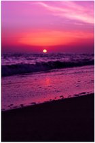 WallClassics - Poster (mat) - Mer et plage avec ciel violet - Photo 40 x 60 cm sur papier poster avec aspect mat