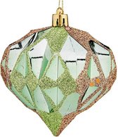 Kerstballen Diamant Ø 8 cm 6 Stuks Groen Plastic