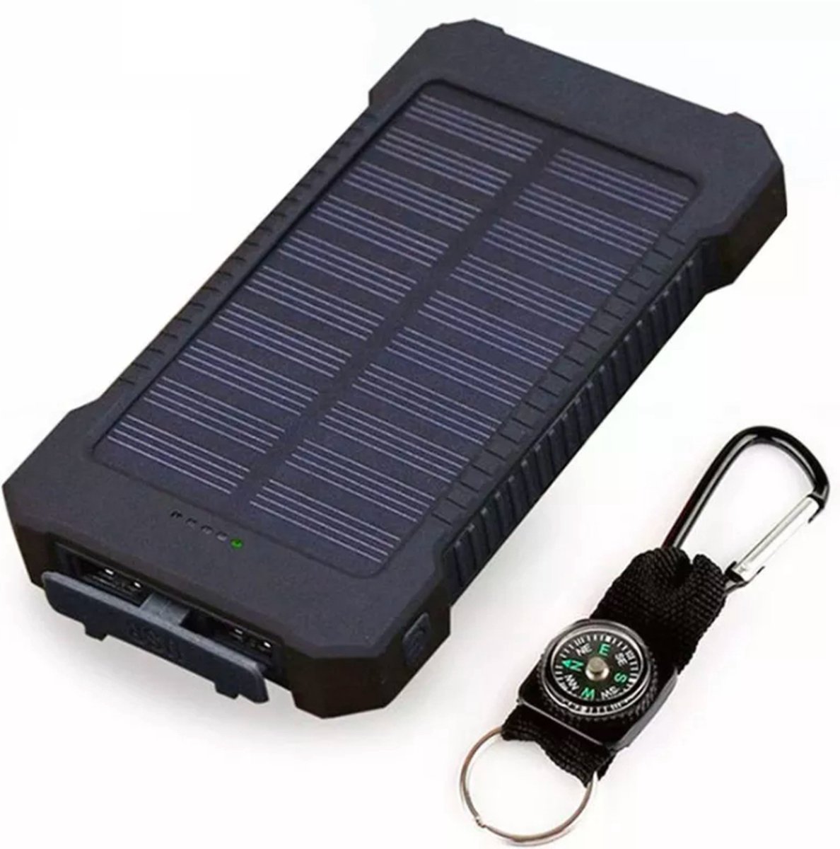 Gamevue® Solar Powerbank Zonne Energie 20.000 mAh - Werkt Ook Als Normale Powerbank - Met Ingebouwde Zaklamp