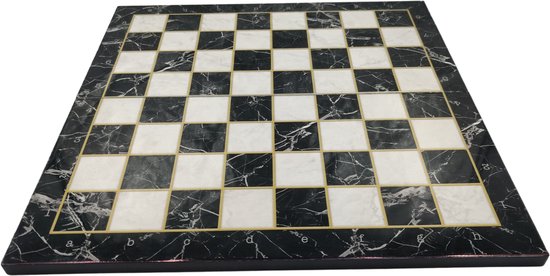 Thumbnail van een extra afbeelding van het spel Groot opklapbaar schaakbord - kleur zwart/wit - maat XL - met houten schaakstukken