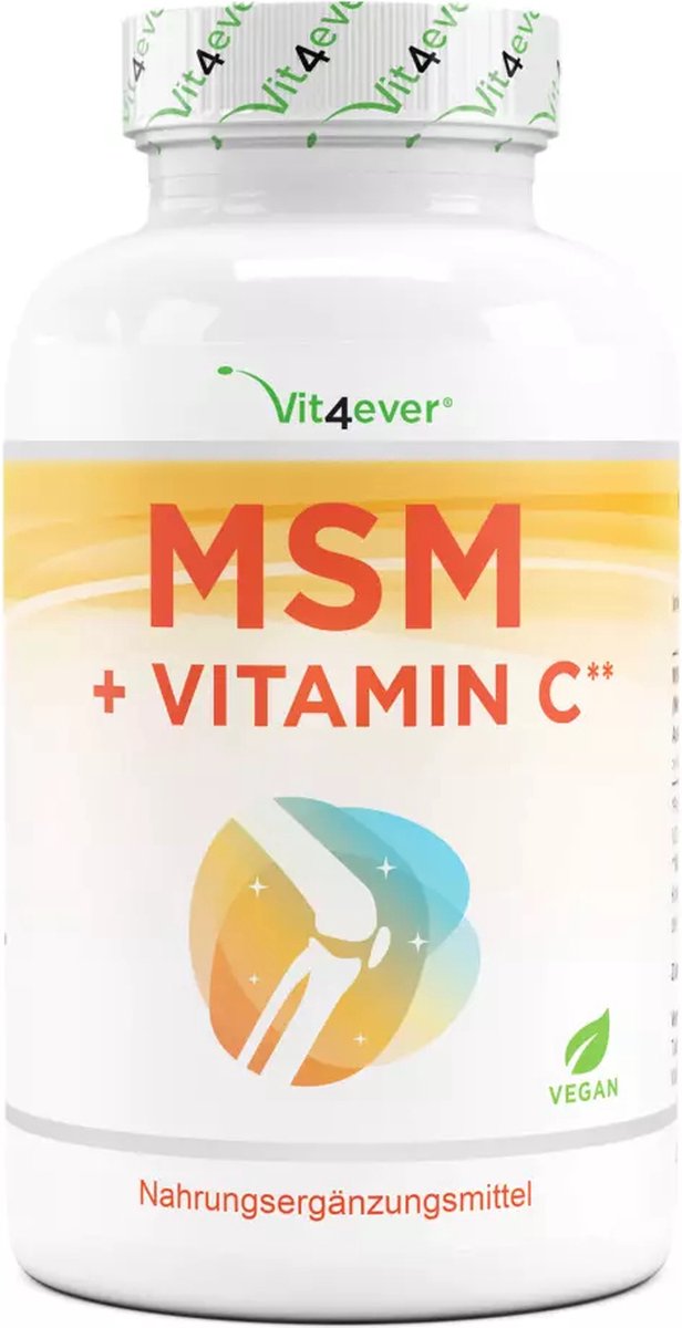 Goedkoopste MSM 2000 mg - 365 tabletten - met natuurlijke vitamine C uit acerola - zonder toevoegingen - 6 maanden voorraad - hoge dosering - laboratorium getest - veganistisch - Vit4ever
