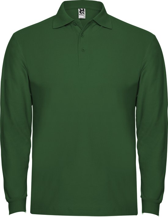 Donker Groen Poloshirt Effen met lange mouwen 'Estrella' merk Roly maat XL