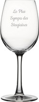 Witte wijnglas gegraveerd - 36cl - Le Plus Sympa des Stagiaires