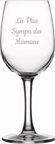 Witte wijnglas gegraveerd - 26cl - La Plus Sympa des Mamans