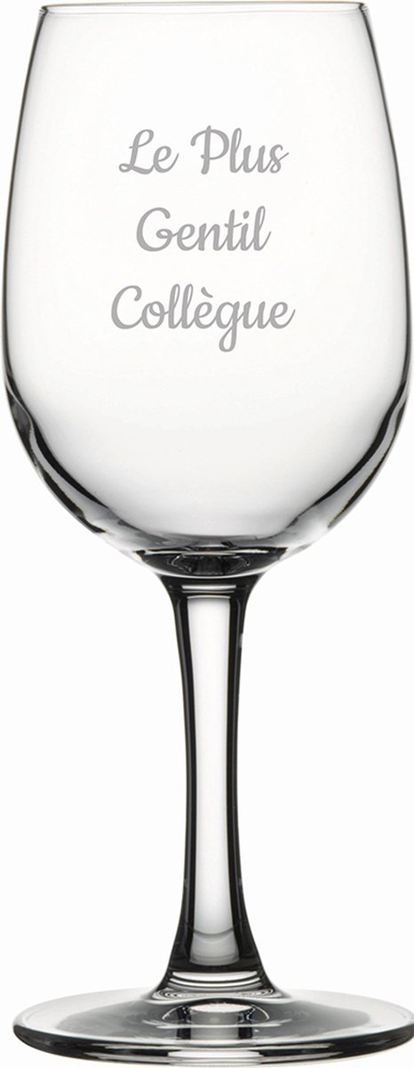 Witte wijnglas gegraveerd - 26cl - Le Plus Gentil Collègue