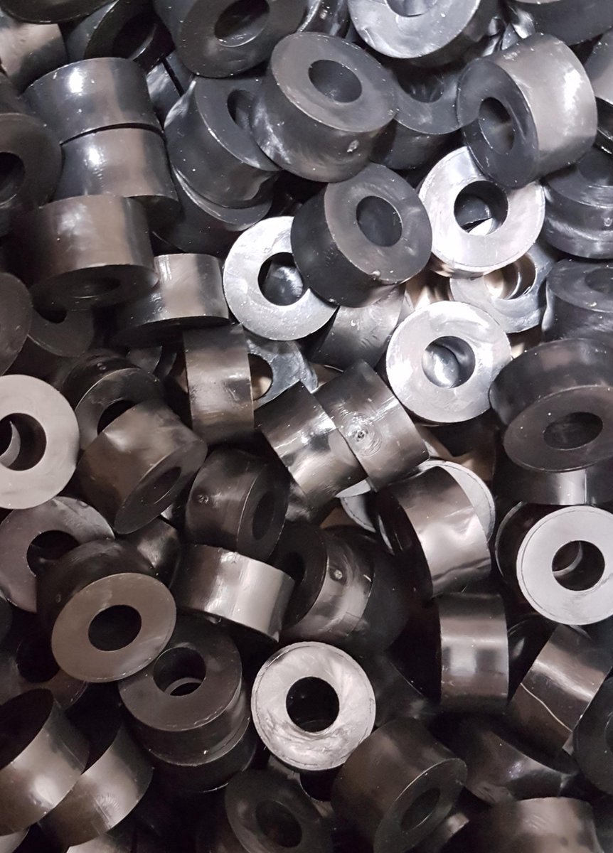 AFSTANDSBUS - OPVULRING - SPACER - 15 MM X 10.0 MM X 6.3 MM ZWART - PE - 50 STUKS - VOOR M6