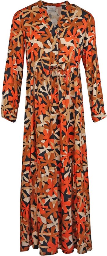 Verysimple • maxi jurk in oranje bruin • maat S (IT42)