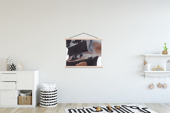 Porte-affiche avec affiche - Affiche scolaire - Abstrait - Peinture - Or - 60x45 cm - Lattes vierges