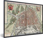 Fotolijst incl. Poster - Kaart - Amsterdam - Geschiedenis - 40x30 cm - Posterlijst