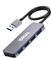Drivv. USB Splitter 4 poorten - USB 3.0A - USB Hub 3.0 - Aluminium Behuizing - Grijs