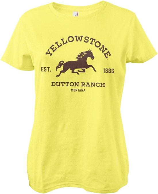 Yellowstone Dames Tshirt -S- Dutton Ranch - Montana Geel