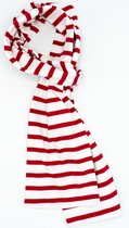 Sjaal - Hublot - wit rood - gestreept - 115 cm - katoen -