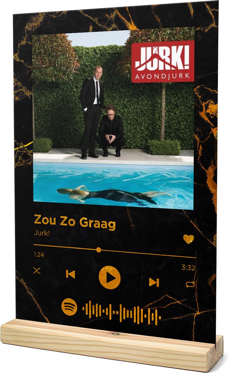 Songr Spotify Muziek Bordje - Zou Zo Graag - Jurk! - 20x30 - Zwart Goud -  Dibond... | bol.com