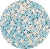 BrandNewCake® Eetbare Taart Confetti Sneuwvlokken Blauw/Wit 50gr - Taartdecoratie Sprinkles - Strooisel - Taartversiering