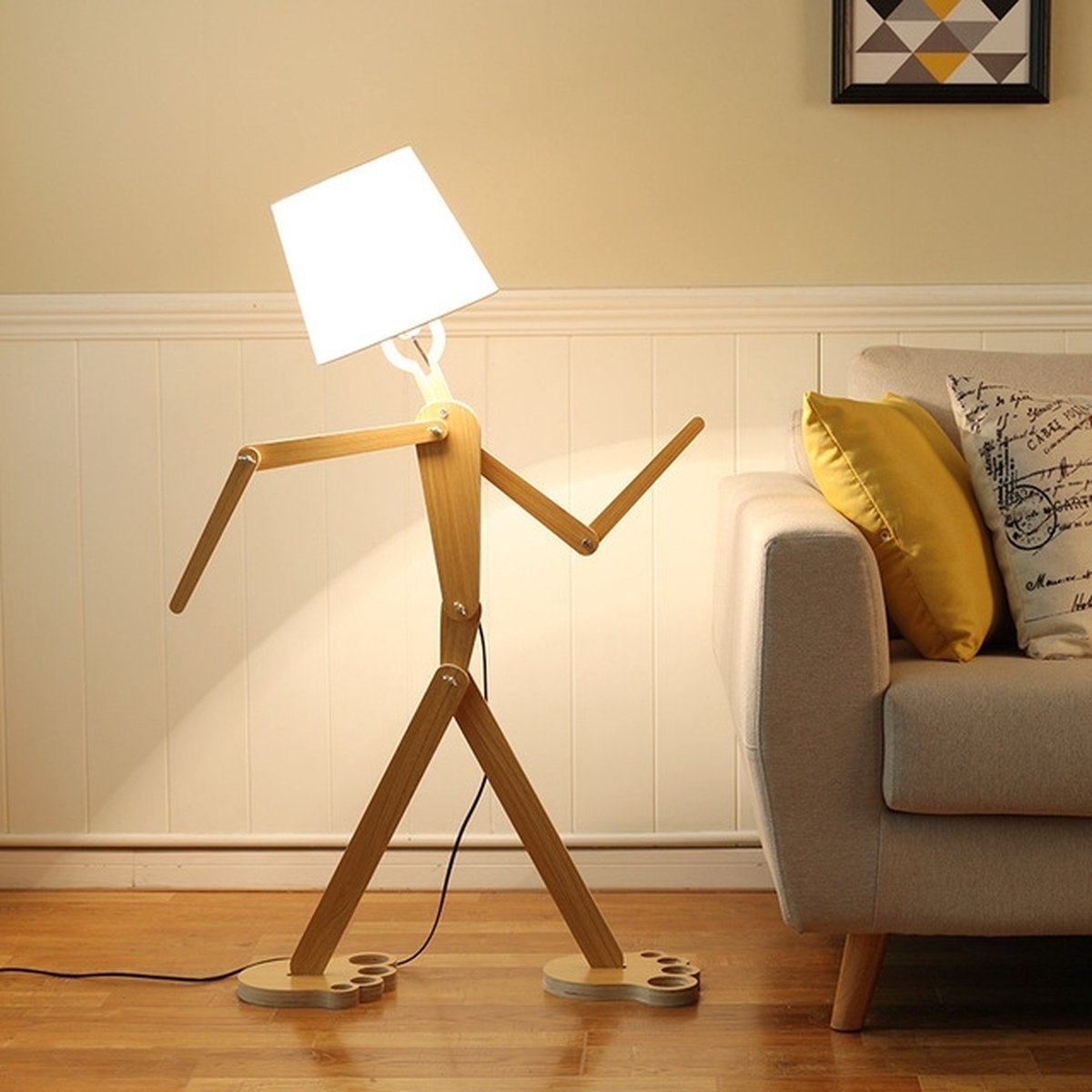 Eenvoudige persoonlijkheid creatieve houten lampen slaapkamer Art... |