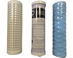 S-Line vervangpatronen 3-voudige regenwaterfilter - groffilter - fijnfilter - actief kool
