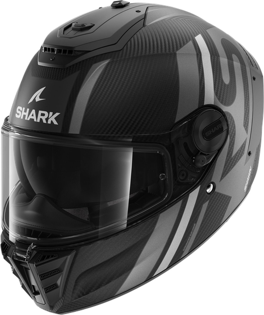 Shark Spartan RS Carbon Shawn Mat Carbon Zilver Antraciet DSA Integraalhelm XL