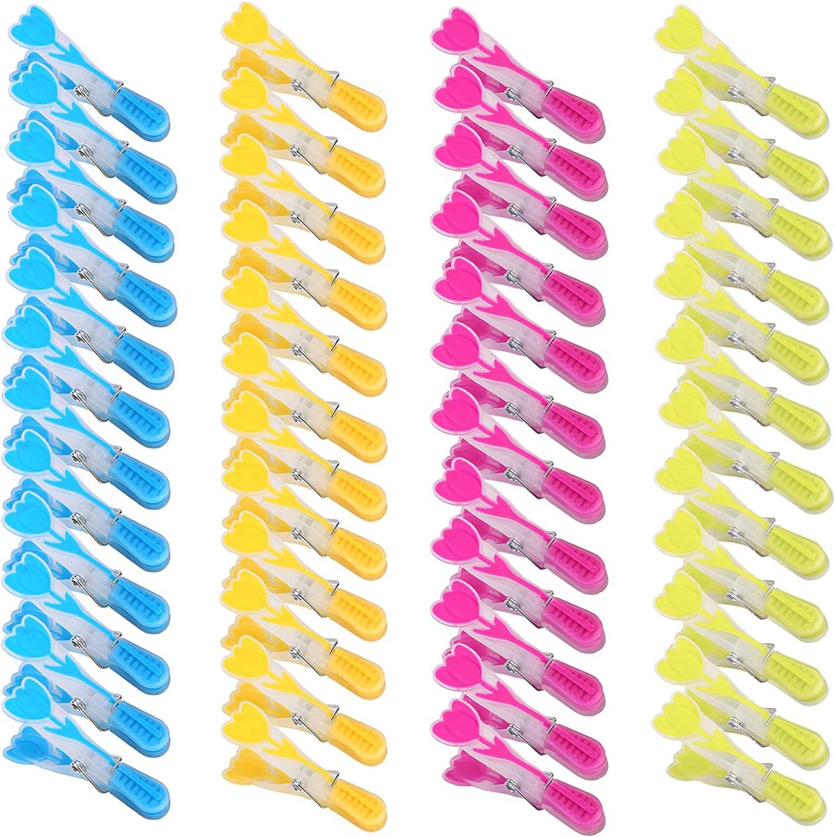 Pinces à Linge Kleeneze Lot De 24 - Anti-humidité, Anti-rouille, Prise Ergonomique Gris/rose