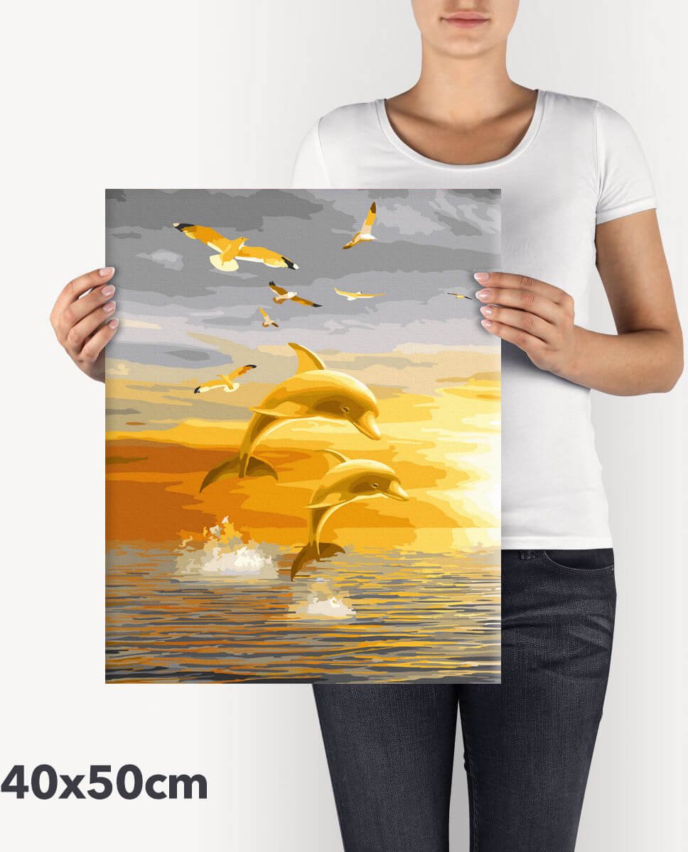 Schilderen Op Nummer Volwassenen DIY Paint By Number Compleet Hobby Pakket op Frame met Vernis - ®Arty Bee - Golden Pearl - 3x40x50cm — afbeelding 8