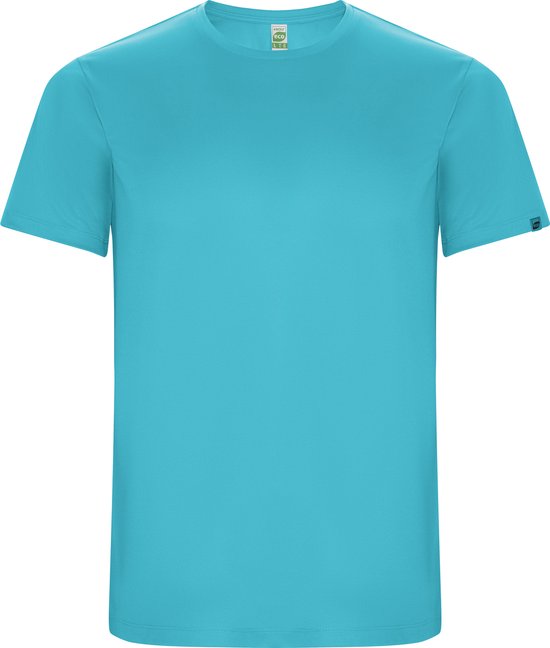 Turquoise unisex sportshirt korte mouwen 'Imola' merk Roly maat L