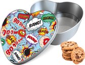 Boîte à biscuits Comic Heart - Boîte de rangement 14x15x5 cm