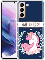 Hoesje Geschikt voor Samsung Galaxy S21 Sweet Unicorn