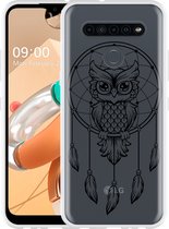 LG K41S Hoesje Dream Owl Mandala Black - Designed by Cazy