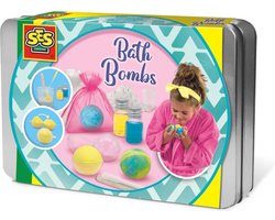 foto van SES - Bad bruisballen - zelf maken - cosmetisch getest - inclusief luxe bewaarblik en handige bewaarzakjes