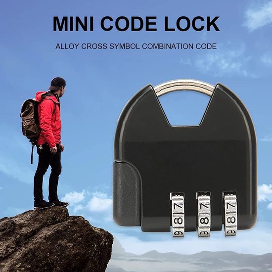 Mini cadenas de sécurité avec code à 3 chiffres et mot de passe