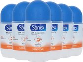 Sanex Dermo Sensitive Roll-on Deodorant (blue cap) - 6 x 50 ml