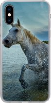 Geschikt voor iPhone X hoesje - Paard - Water - Druppel - Siliconen Telefoonhoesje