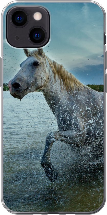 Coque iPhone 13 - Cheval - Water - Goutte - Coque de téléphone en Siliconen