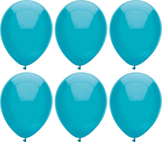 Haza Ballonnen verjaardag - 200x stuks - turquoise blauw - 29 cm