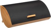 5Five - Boîte à pain avec couvercle verrouillable 35x23x15 cm - Bamboe - Zwart