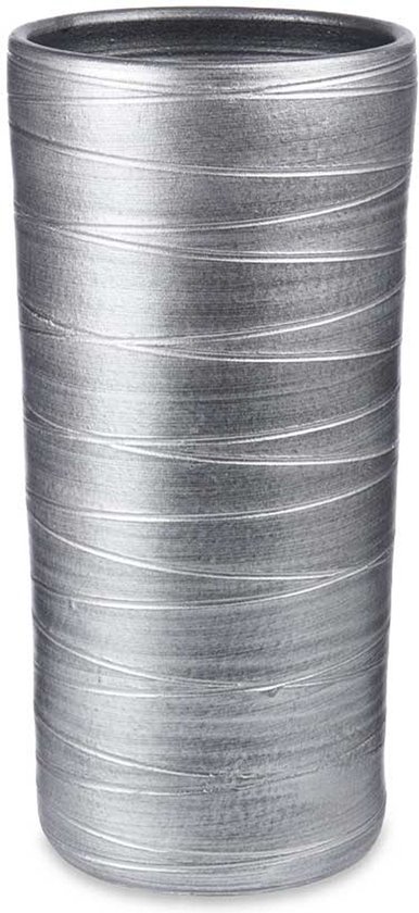 Giftdecor - Paraplu houder/bak/standaard - keramiek zilver - 23x50 cm