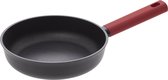 Secret de Gourmet - Koekenpan - Alle kookplaten/warmtebronnen geschikt - zwart/rood - Dia 21 cm