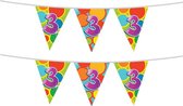 Haza Vlaggetjes 3 jaar - leeftijd verjaardag - 2x stuks - plastic 10m