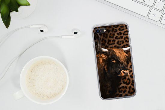 Coque iPhone 7 - Highlander écossais - Fourrure - Imprimé panthère - Siliconen