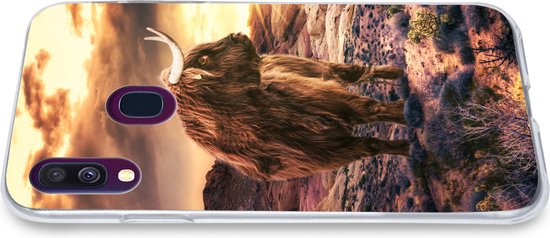 Coque Samsung Galaxy A40 - Highlander écossais - Horizon - Paysage - Coque de téléphone en Siliconen