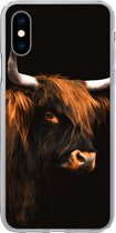 Geschikt voor iPhone X hoesje - Schotse hooglander - Vacht - Koe - Siliconen Telefoonhoesje