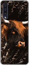 Coque Samsung Galaxy A50 - Highlander écossais - Imprimé panthère - Zwart - Siliconen