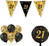 Classy Party - 21 jaar verjaardag versiering - 21 Jaar Pakket - Zwart/Goud - 3 Delig